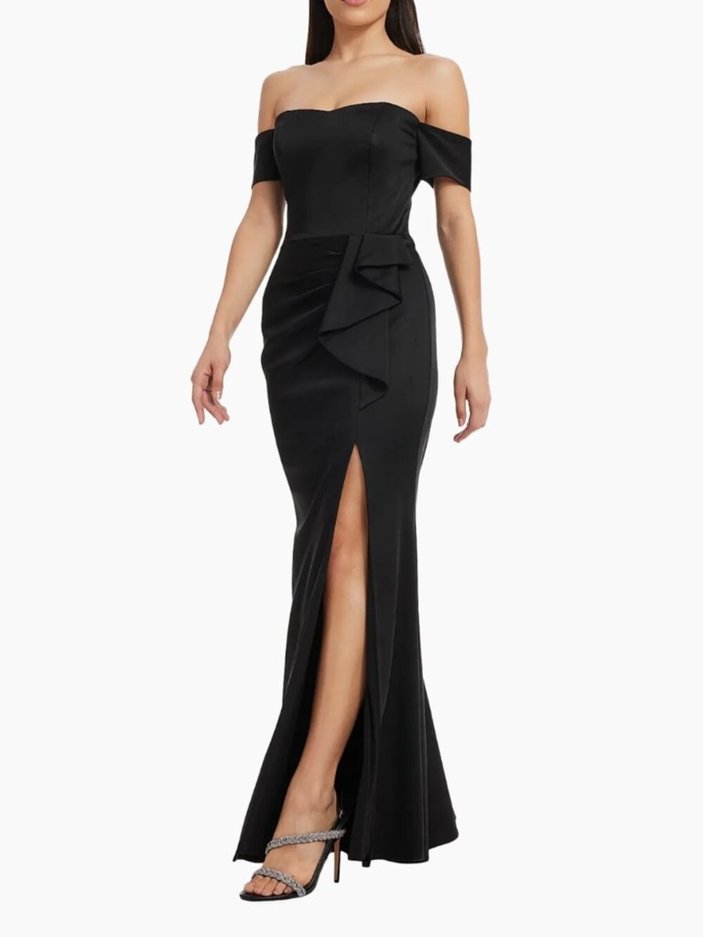 Dress The Population Gabrielle Stretch Satin Gown Size Large